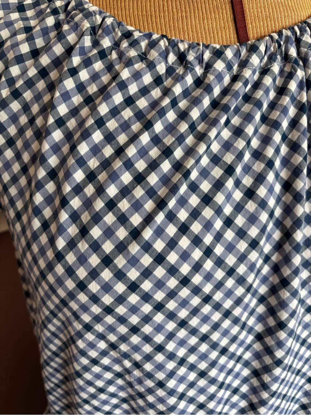 Merona Navy and White Gingham Midi Dress - Picture 2 of 8